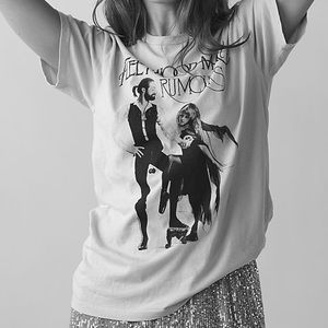 White and black fleetwood Mac tee